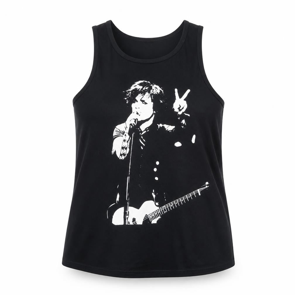 Front view of Death Kitty Women's Black Music Tank Top, size 16