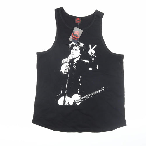 Death Kitty Black Sleeveless Top Size 16