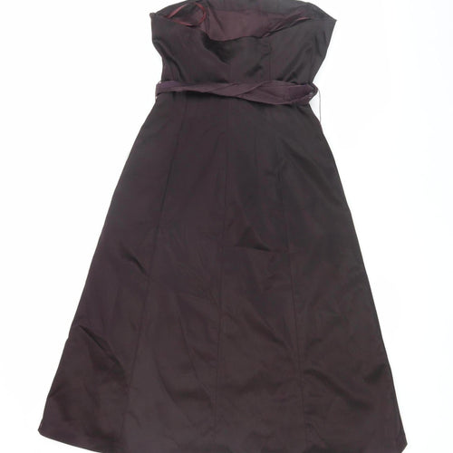 Coast Women's Black Midi A-Line Strapless Dress, Size 10