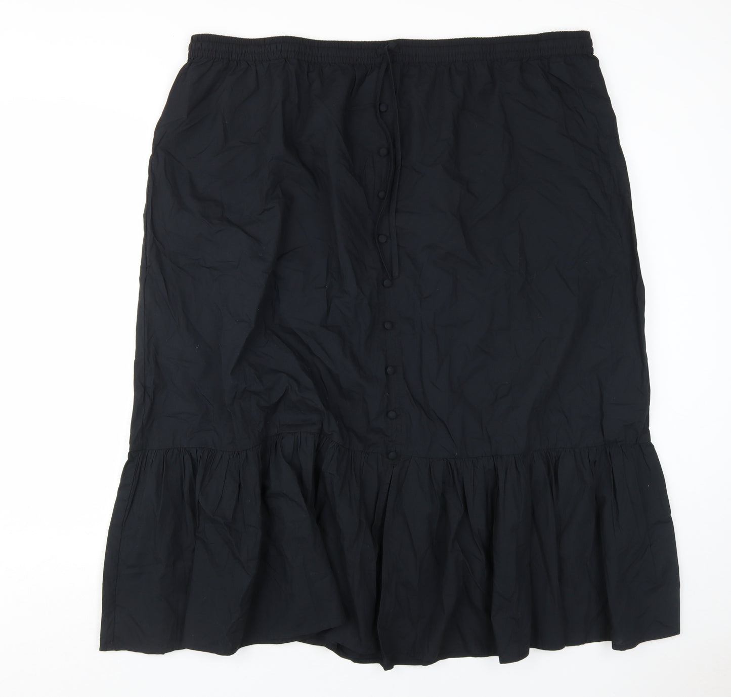 Marks and Spencer Womens Black Midi Peasant Skirt Size 24
