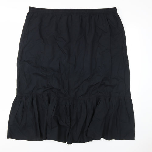 Marks and Spencer Womens Black Midi Peasant Skirt Size 24