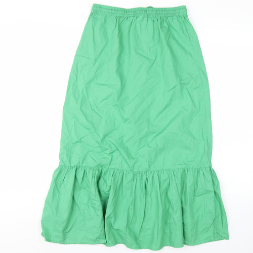 Marks and Spencer Green Midi Button Skirt - Size 6