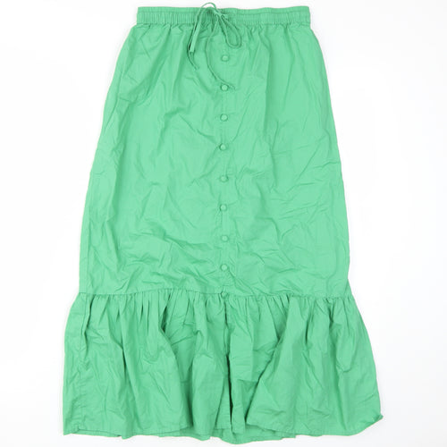 Marks and Spencer Women's Green Cotton Skirt, Size 8