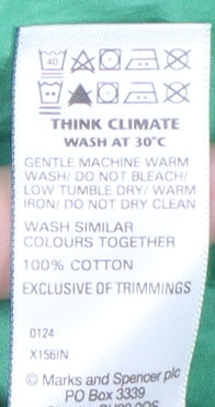 Marks and Spencer Women's Green Cotton Skirt, Size 8
