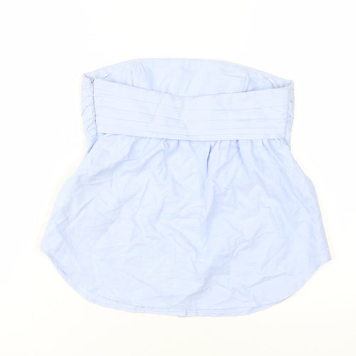 Zara Women Blue Cropped Blouse, Size 2, Strapless