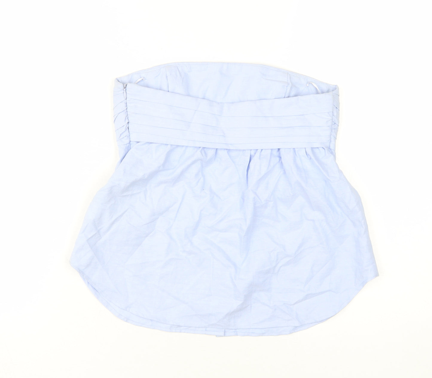 Zara Women Blue Cropped Blouse, Size 2, Strapless