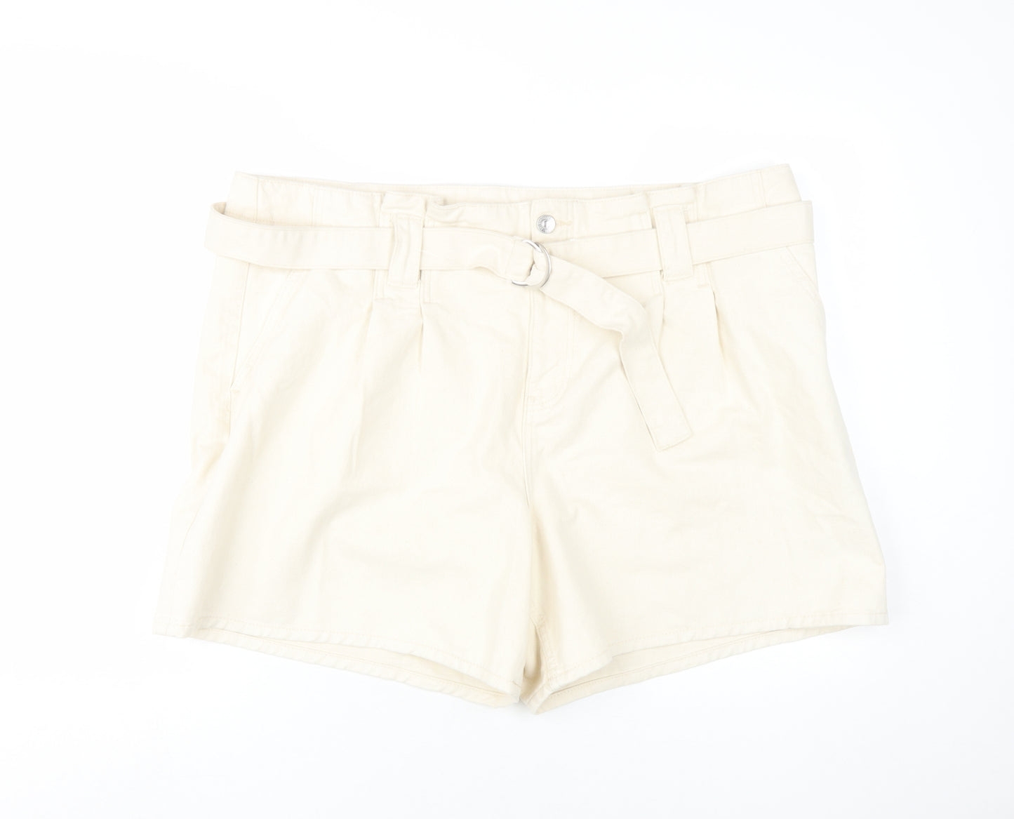 Marks and Spencer Women's Beige Cotton Shorts Size 22