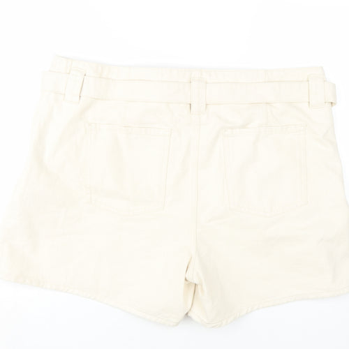 Marks and Spencer Women's Beige Cotton Shorts Size 22