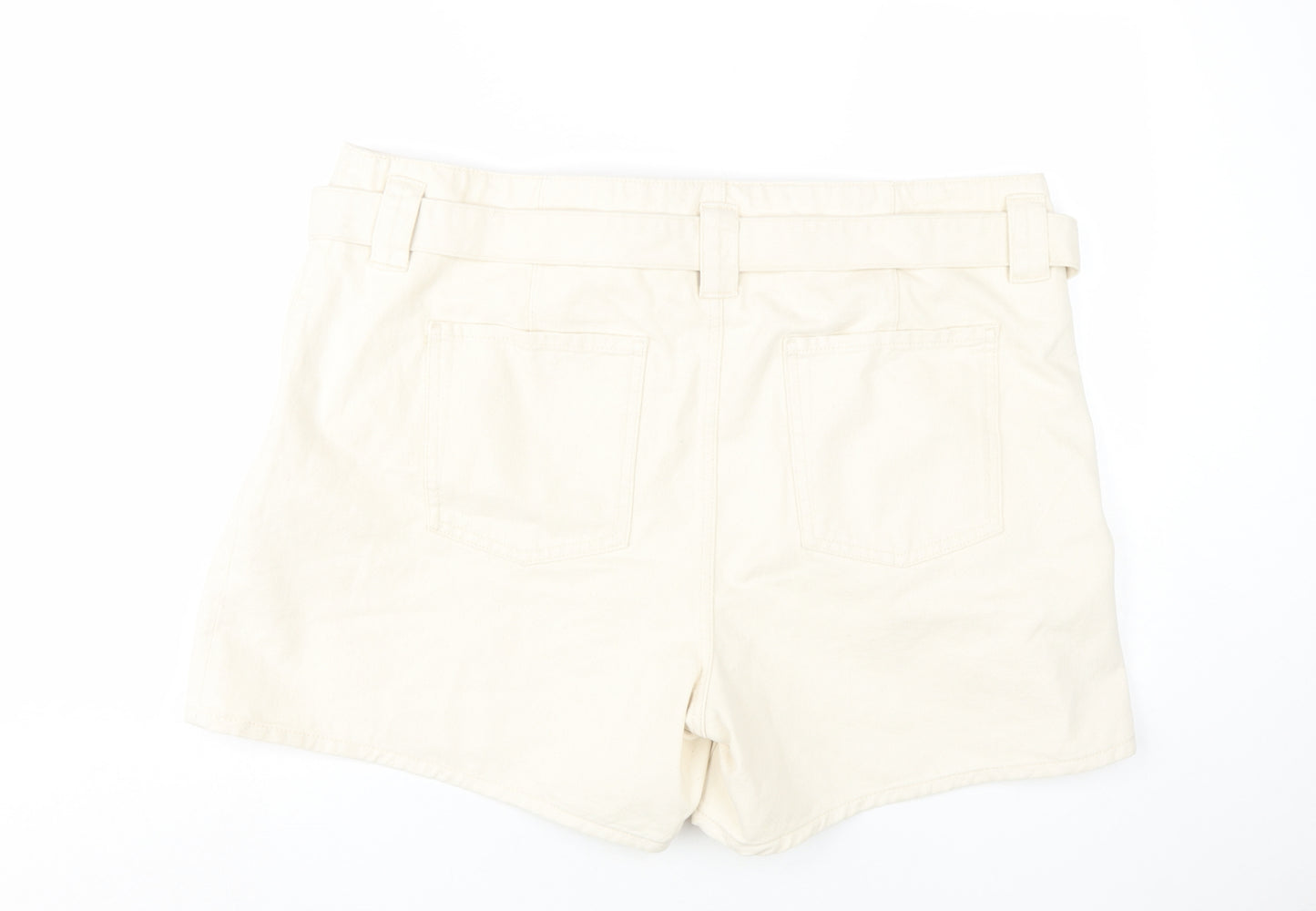 Marks and Spencer Women's Beige Cotton Shorts Size 22