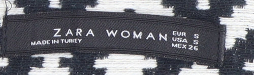 Zara Women Black White Geometric Pencil Skirt S