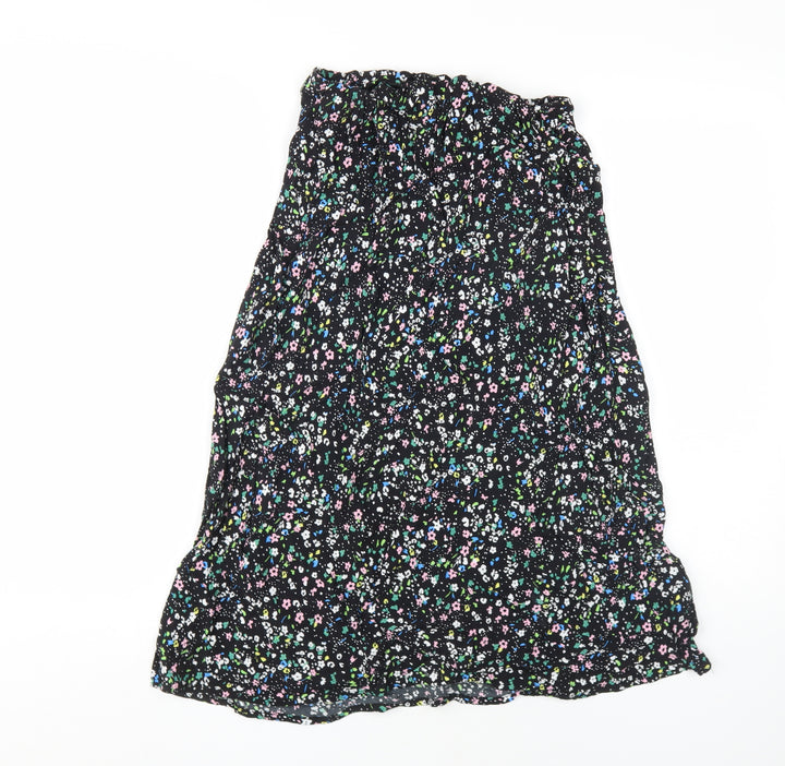 Women's Floral Skirt by &et, Size 12, Black, Viscose