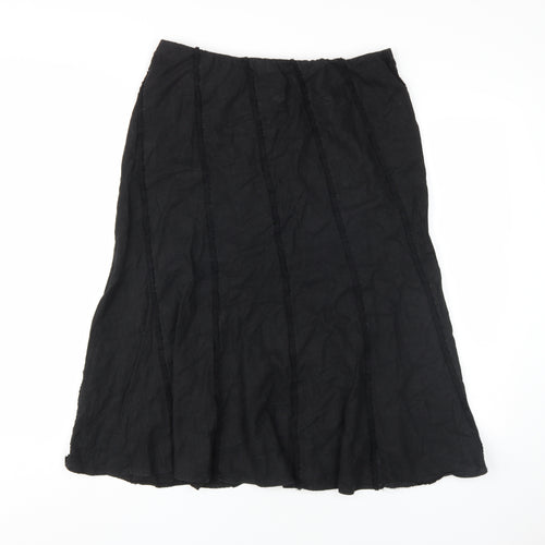 Marks and Spencer Women's Black A-Line Skirt, Size 14