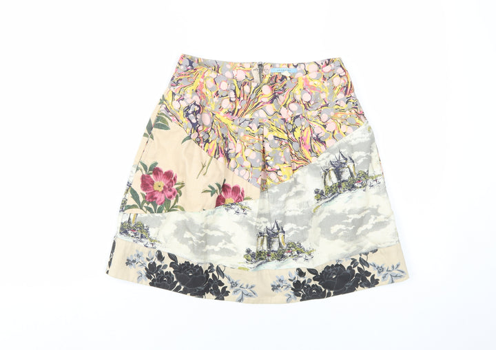 Leifnotes Women's Multicoloured Floral Skirt, Size 2