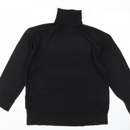 Marks and Spencer Women's Black Roll Neck Jumper, M