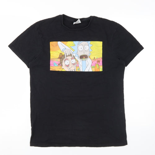 Rick and Morty Unisex Black T-Shirt M, Cartoon Lover's Choice