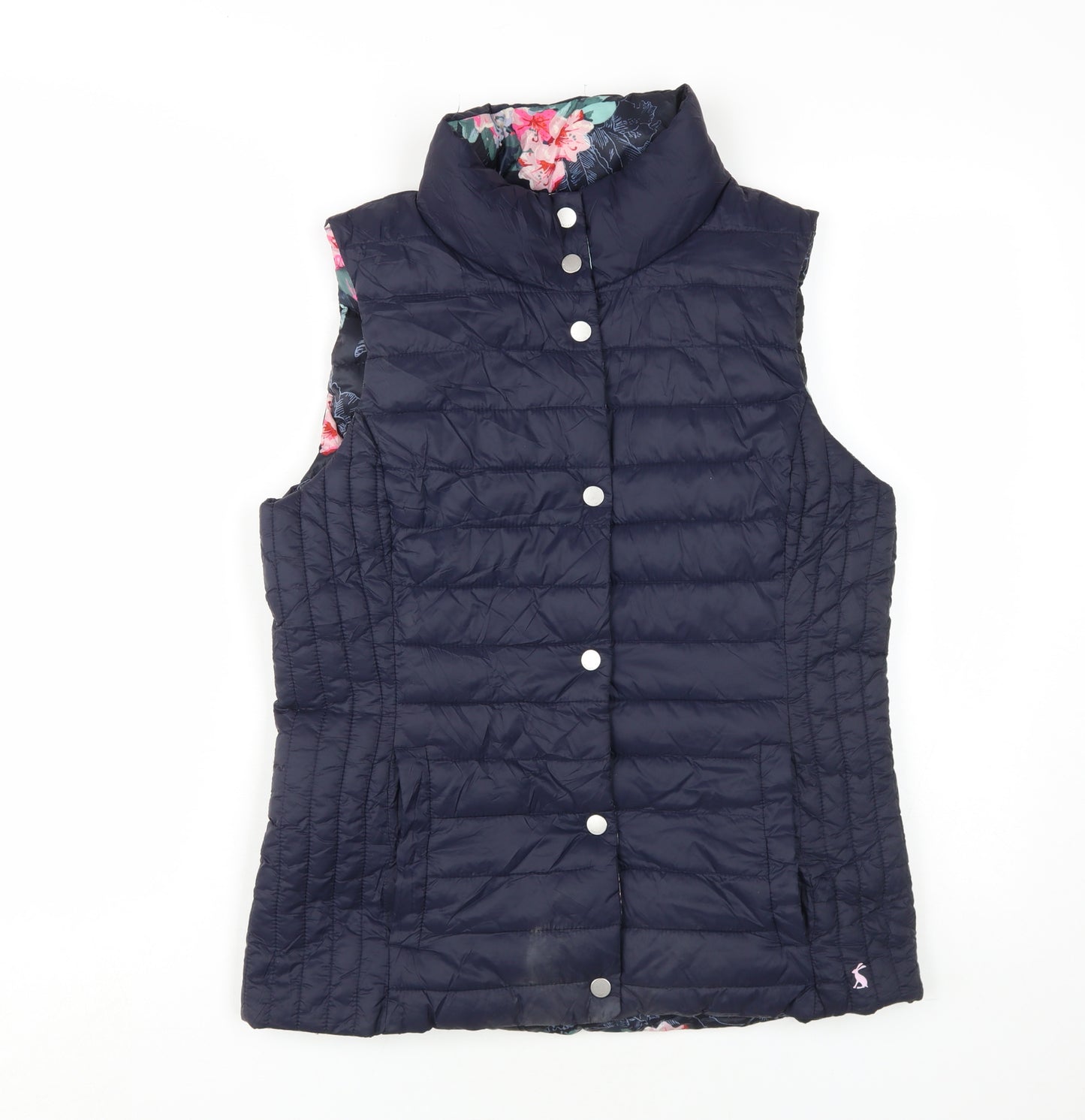 Joules Women's Blue Puffer Waistcoat - Size 12