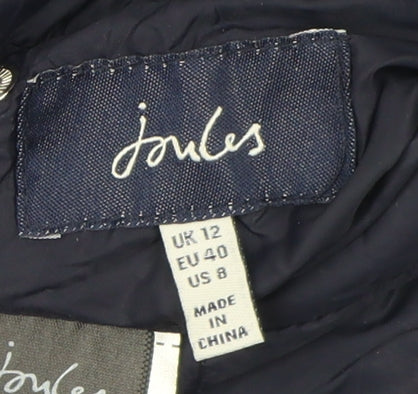 Joules Women's Blue Puffer Waistcoat - Size 12