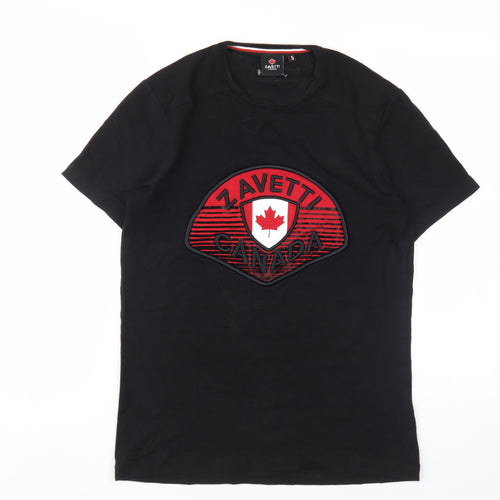 Alessandro Zavetti Men's Black Graphic S T-Shirt