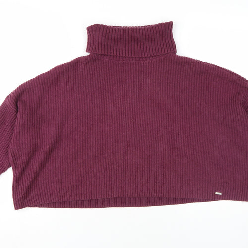Hollister Women's Purple XS Roll Neck Pullover Jumper