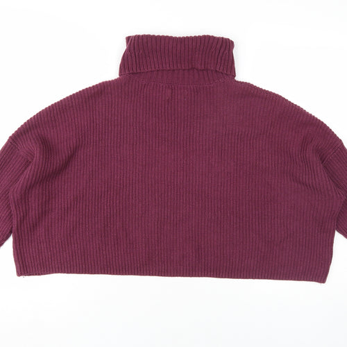 Hollister Women's Purple XS Roll Neck Pullover Jumper