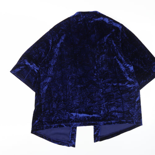 Boohoo Women's Blue Kimono Velvet Blouse M