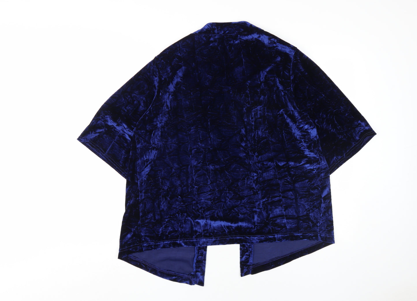 Boohoo Women's Blue Kimono Velvet Blouse M