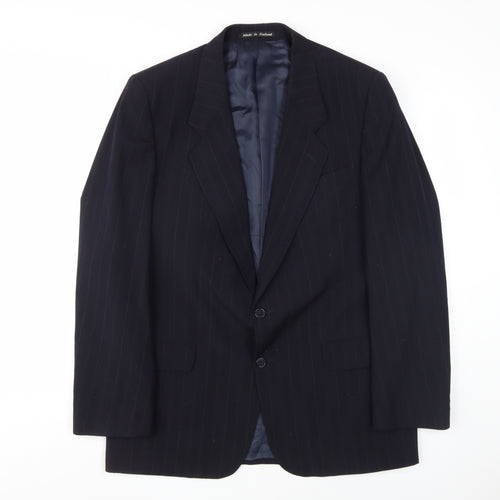 Berwin Men's Blue Wool Suit Jacket, Size 44R, Regular Fit