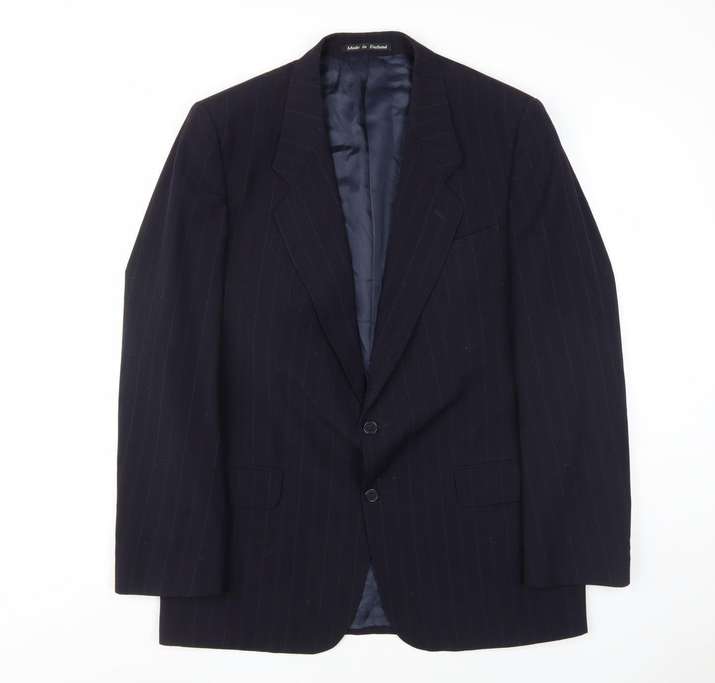 Berwin Men's Blue Wool Suit Jacket, Size 44R, Regular Fit