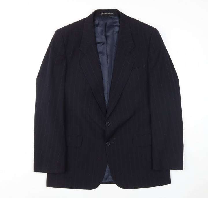Berwin Men's Blue Wool Suit Jacket, Size 44R, Regular Fit