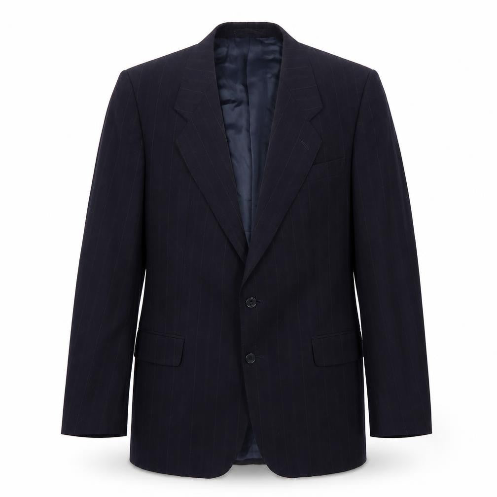 Front view of Berwin Men's Blue Wool Suit Jacket, size 44R, Regular Fit