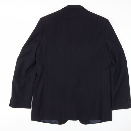 Berwin Men's Blue Wool Suit Jacket, Size 44R, Regular Fit