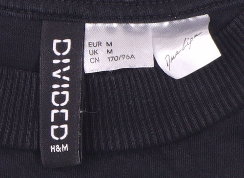 H&M Black Unisex Cotton Music T-Shirt M