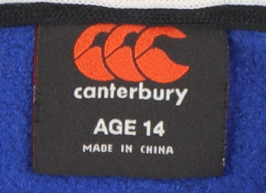Canterbury Boys Blue Pullover Hoodie Age 14 - Casual