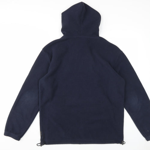 Champion Men's Blue Pullover Hoodie with Logo - Size S