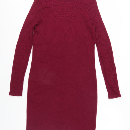 Paraphrase Women's Red High Neck Sheath Dress S