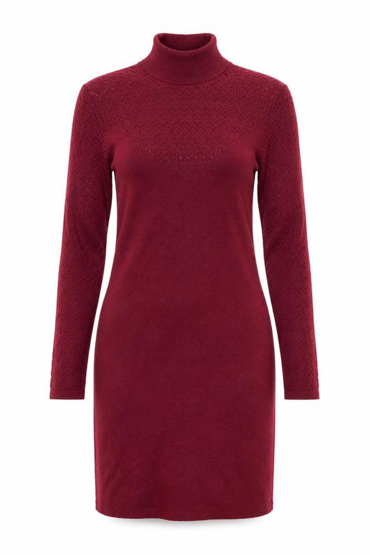 Front view of Paraphrase Women's Red High Neck Sheath Dress S