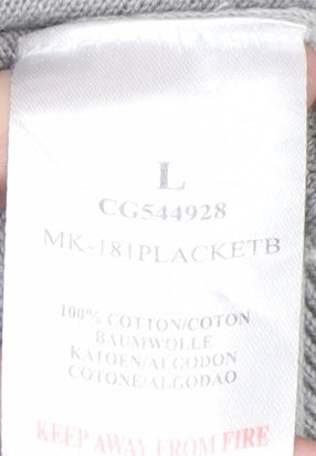 Brave Soul Men's Grey Long Sleeve Polo L