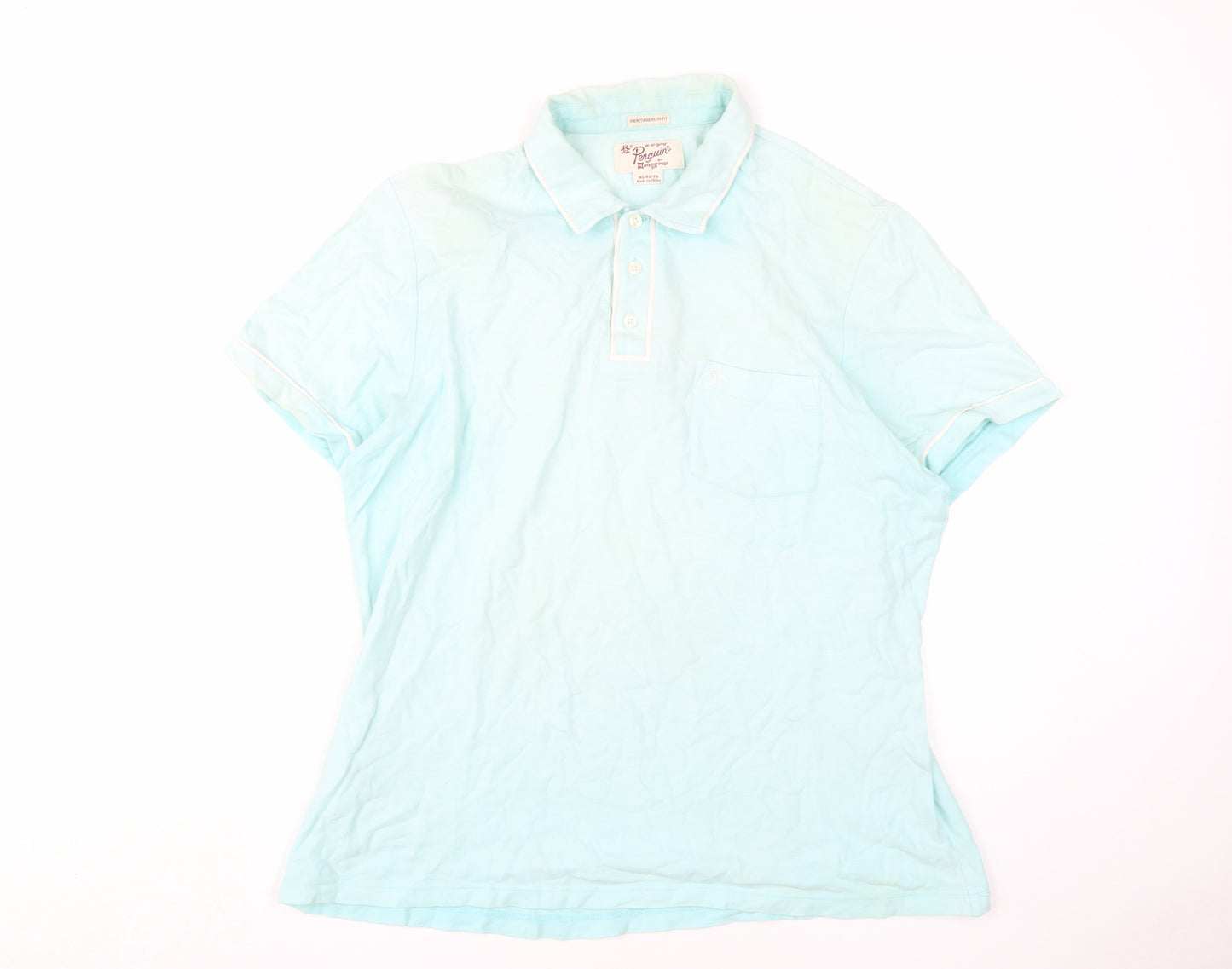 Penguin Men’s Blue Slim Fit Polo XL