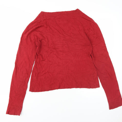 Kew Women’s Red V-Neck Pullover Jumper Size M