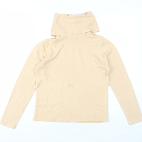 Emreco Women's Beige Roll Neck Jumper Size 10