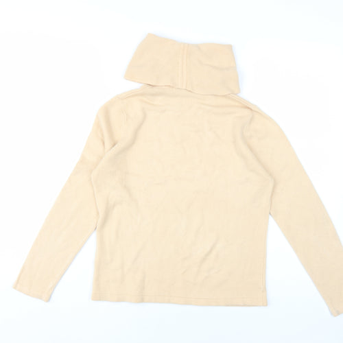 Emreco Women's Beige Roll Neck Jumper Size 10