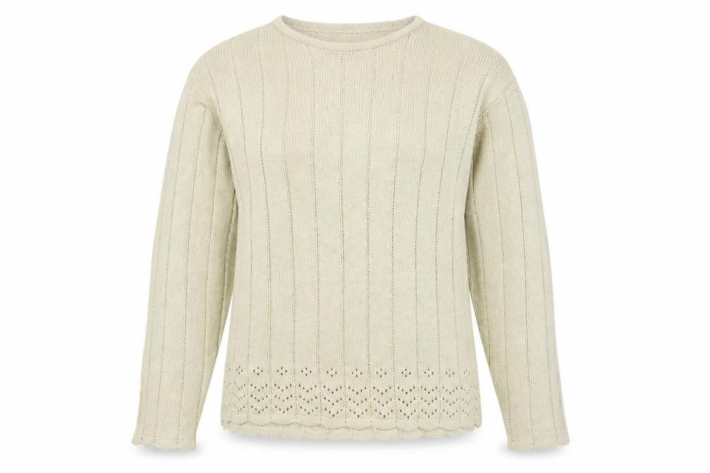 Front view of Honor Millburn Women's Beige L Knit jumper