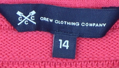 Crew Clothing Company Women's Red Knit Pullover, Size 14