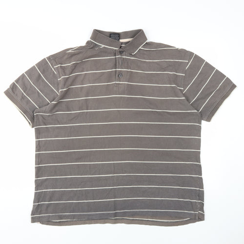 Trespass Men's Brown Striped Polo Shirt XL