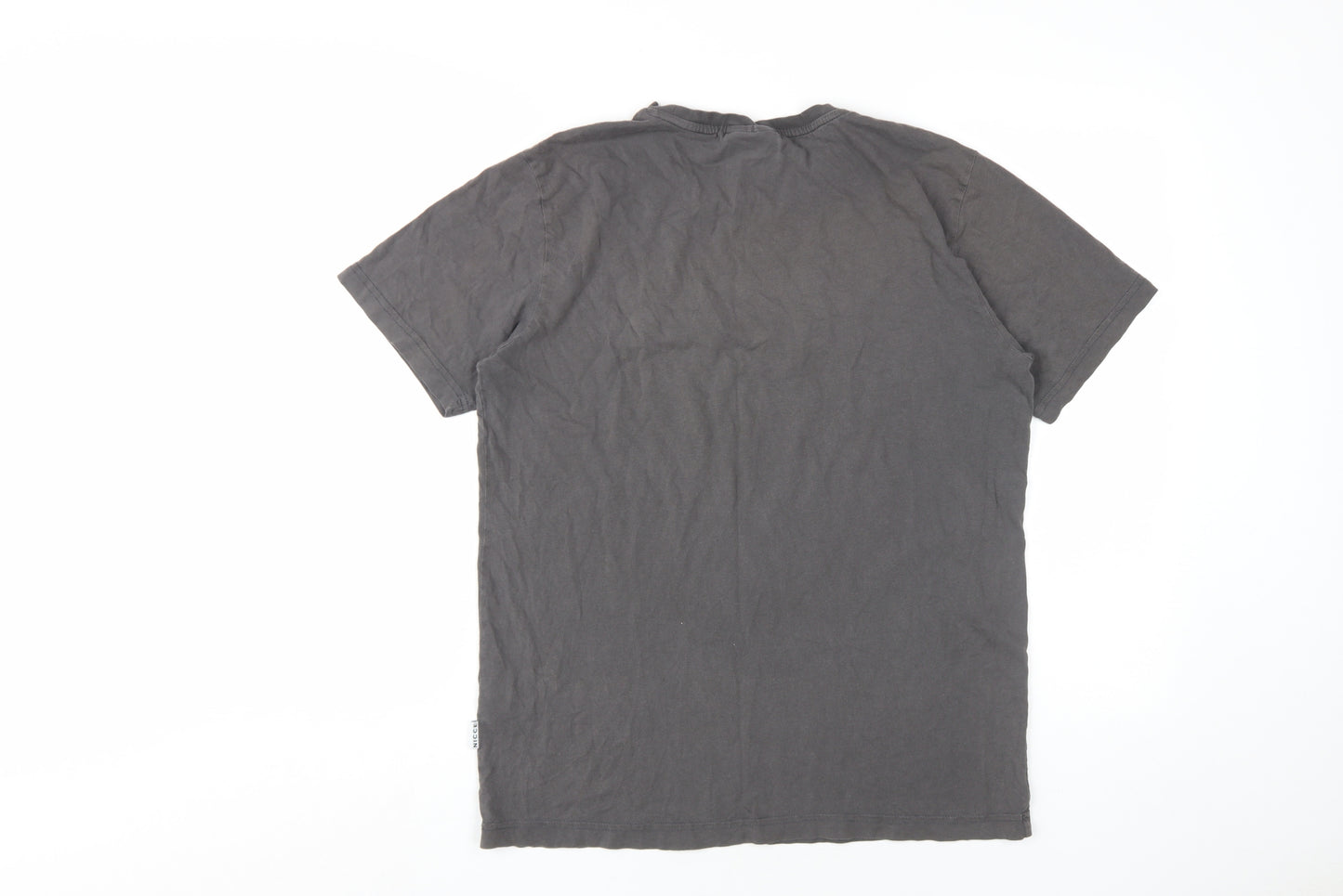 Nicce Men's Grey Medium Crew Neck Logo T-Shirt