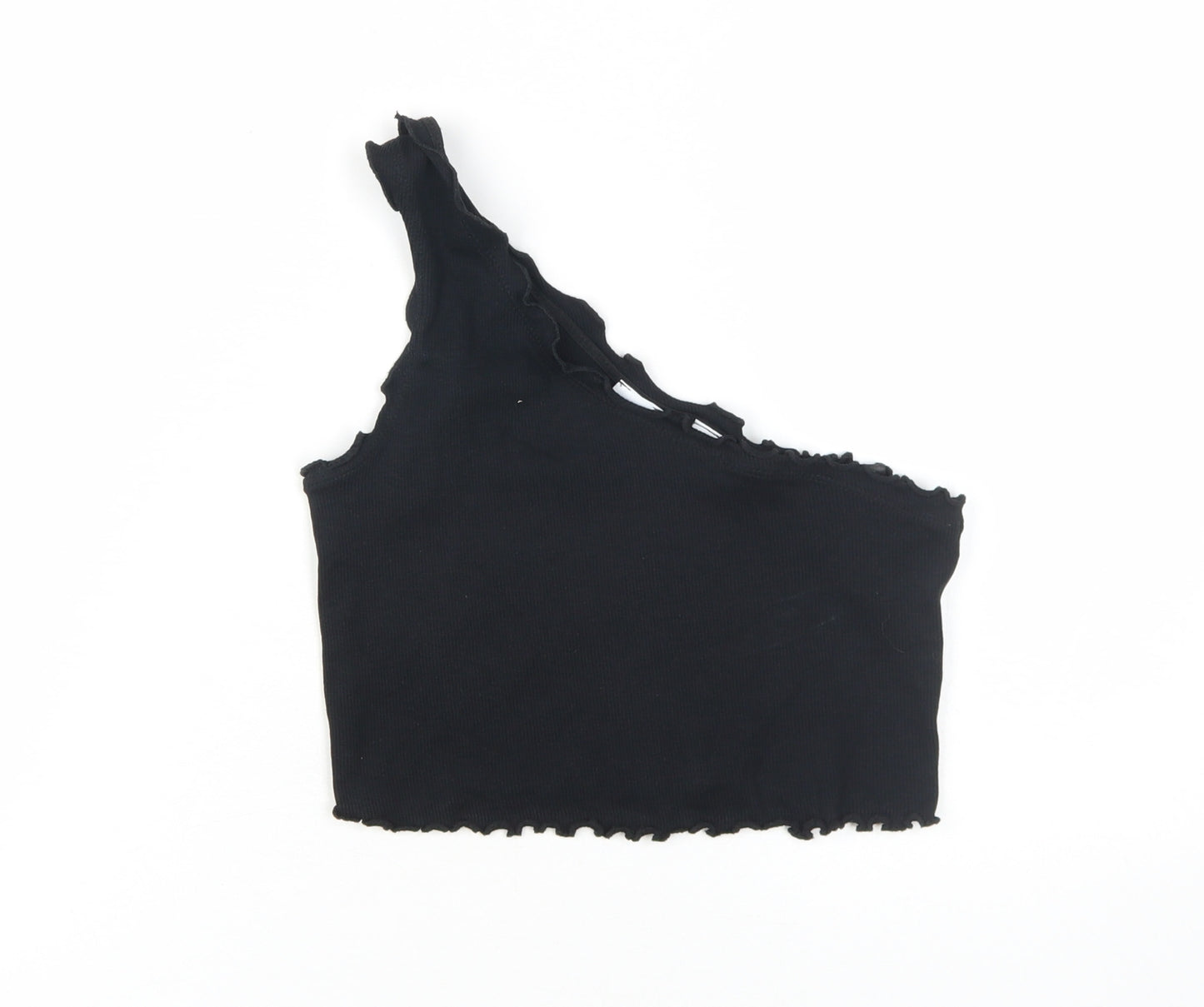 Collusion Women's Black Cropped One Shoulder Tank