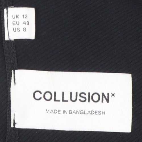 Collusion Women's Black Cropped One Shoulder Tank