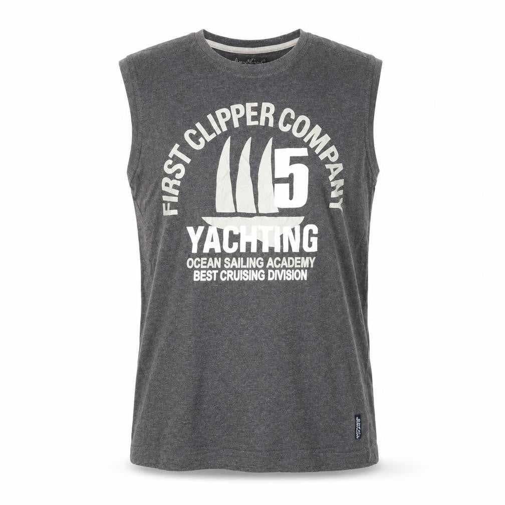 Front view of Anything Grey Tank Top unisex adults large nautical style