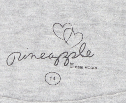Pineapple Women's Grey Scoop Neck T-Shirt, Size 14