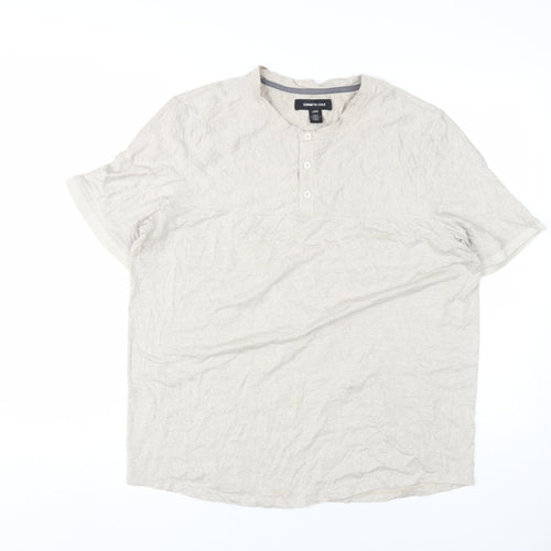Kenneth Cole Men's Beige Henley T-Shirt L
